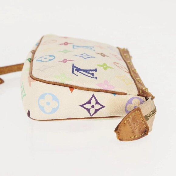 LOUIS VUITTON Multicolor Pochette Accessoires Pouch White M92649 LV Auth 144020 - Picture 6 of 16